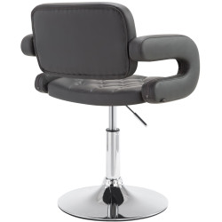 Sedia lounge Dublin in similpelle grigio