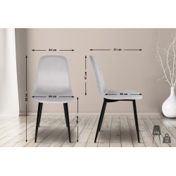 Chaise de salle à manger en velours Napier crème