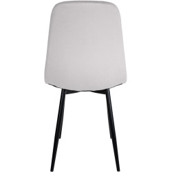 Chaise de salle à manger en velours Napier crème