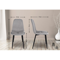 Chaise de salle à manger en tissu Napier gris clair