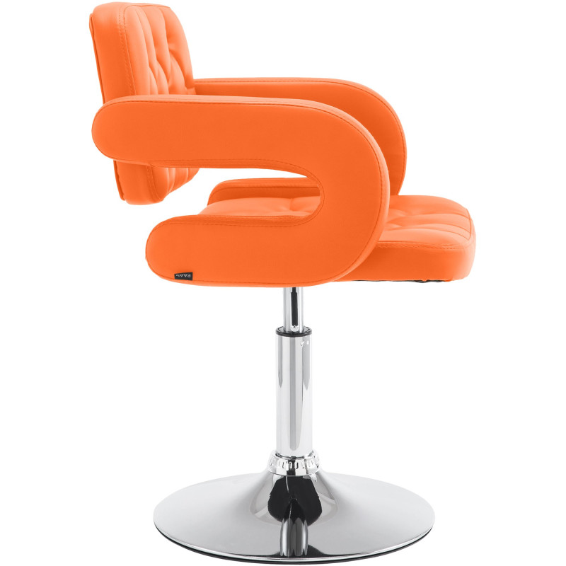 Sedia lounge Dublin in similpelle arancione