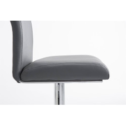 Lot de 2 tabourets de bar Cologne simili cuir chromé gris