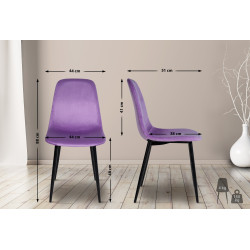 Chaise de salle à manger en velours Napier violet