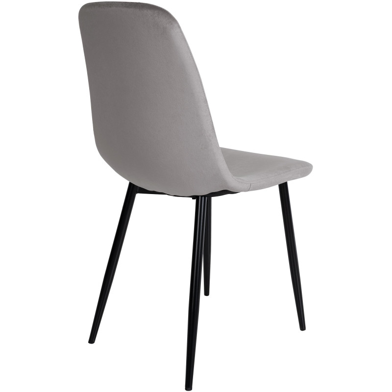Chaise de salle à manger en velours Napier gris