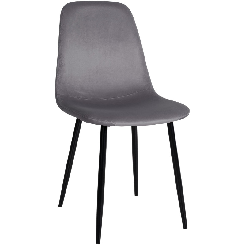 Chaise de salle à manger en velours Napier gris foncé