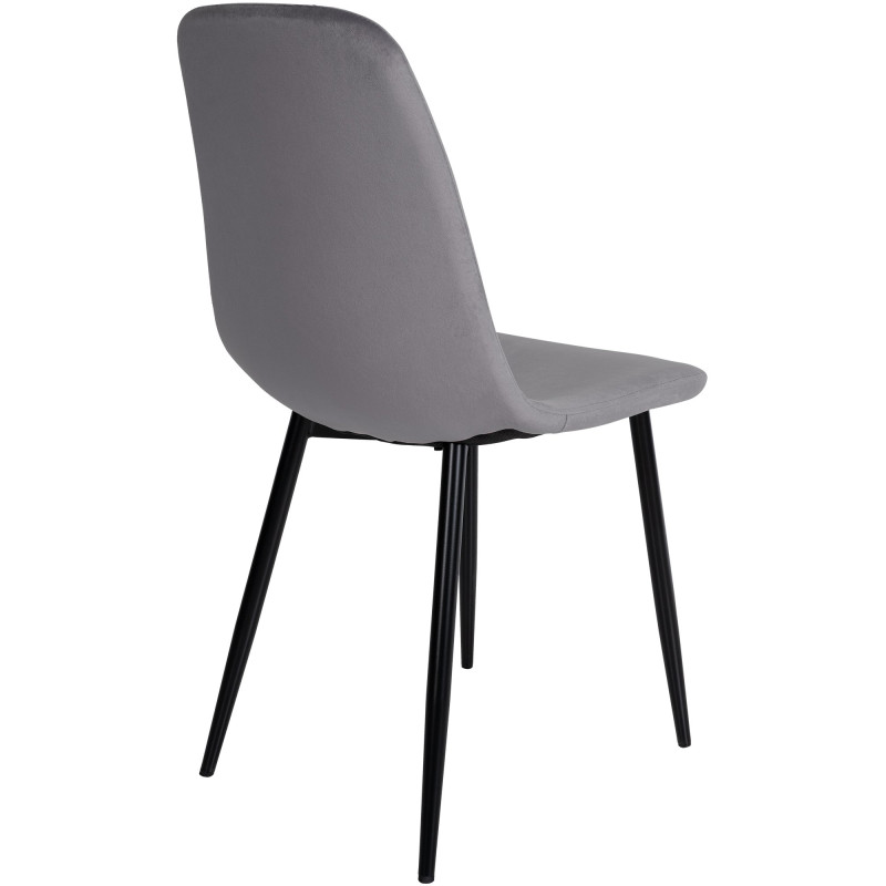 Chaise de salle à manger en velours Napier gris foncé