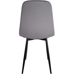 Chaise de salle à manger en velours Napier gris foncé