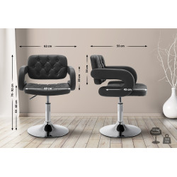 Sedia lounge Dublin in similpelle nero