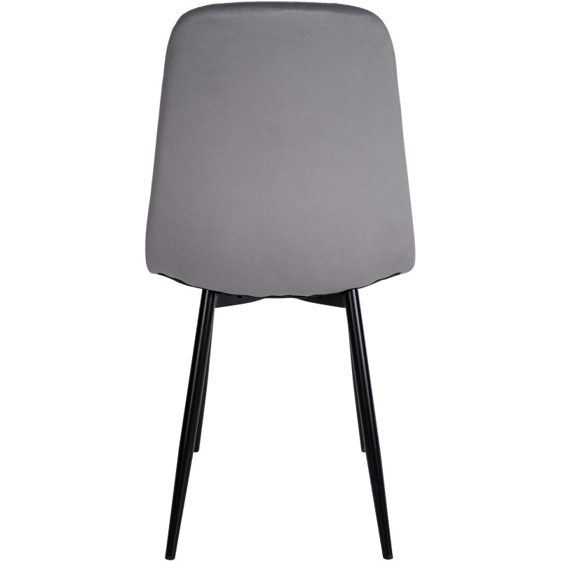 Chaise de salle à manger en velours Napier gris foncé