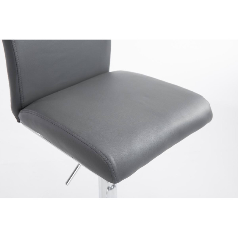 Lot de 2 tabourets de bar Cologne simili cuir chromé gris