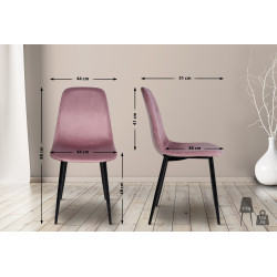 Chaise de salle à manger en velours Napier rose