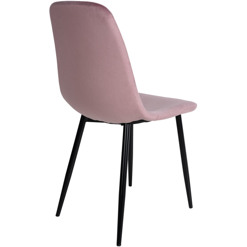 Chaise de salle à manger en velours Napier rose