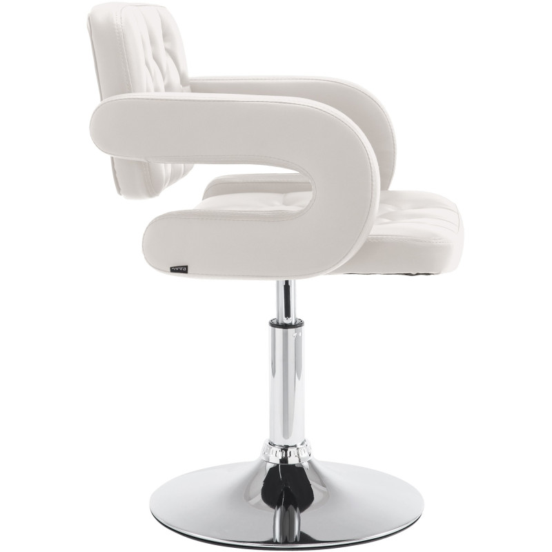 Sedia lounge Dublin in similpelle bianco