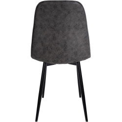 Chaise de salle à manger vintage en simili cuir Napier gris foncé