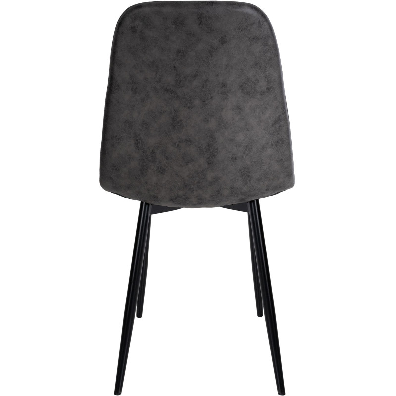 Chaise de salle à manger vintage en simili cuir Napier gris foncé