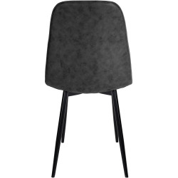 Chaise de salle à manger vintage en simili cuir Napier noir