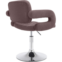 Sedia lounge Dublin in tessuto marrone