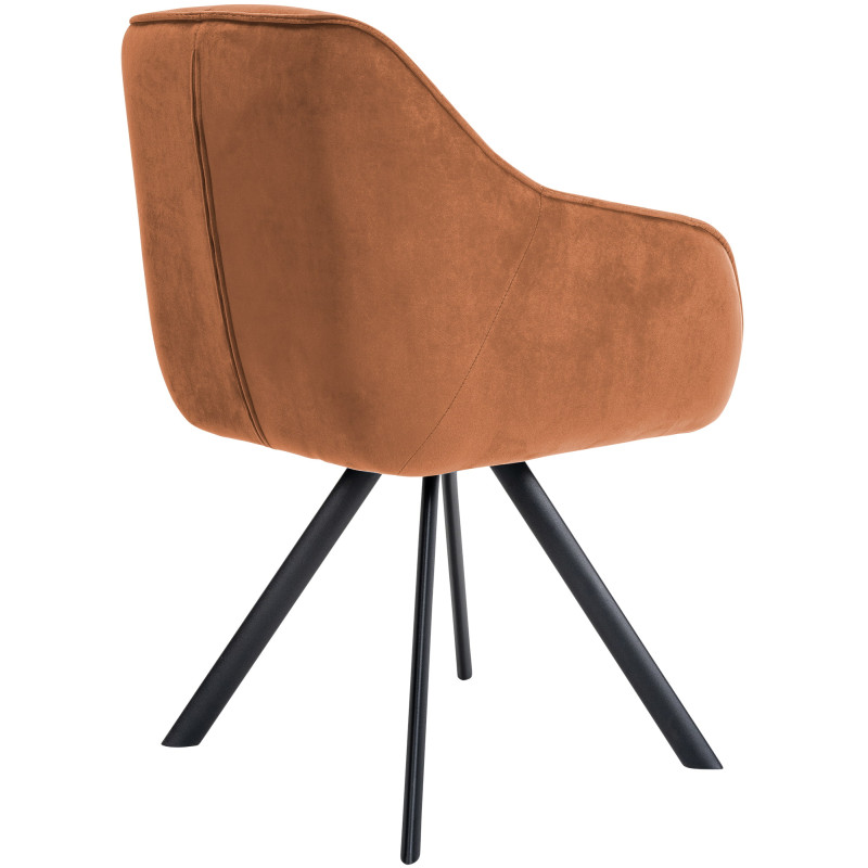 Chaise en velours Russel café