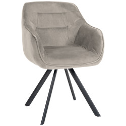 Chaise en velours Russel gris
