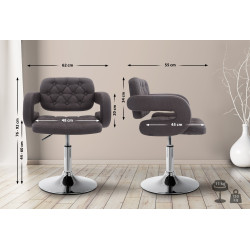 Sedia lounge Dublin in tessuto grigio scuro