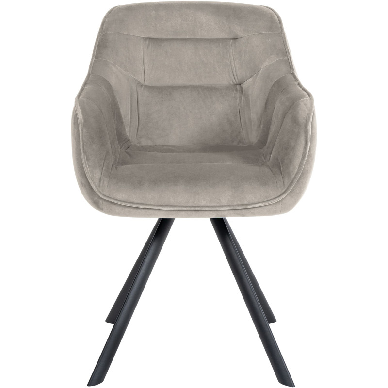 Chaise en velours Russel gris