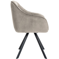 Chaise en velours Russel gris