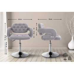 Sedia lounge Dublin in tessuto grigio