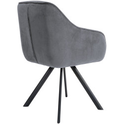 Chaise en velours Russel gris foncé
