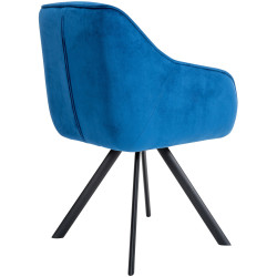 Chaise en velours Russel bleu