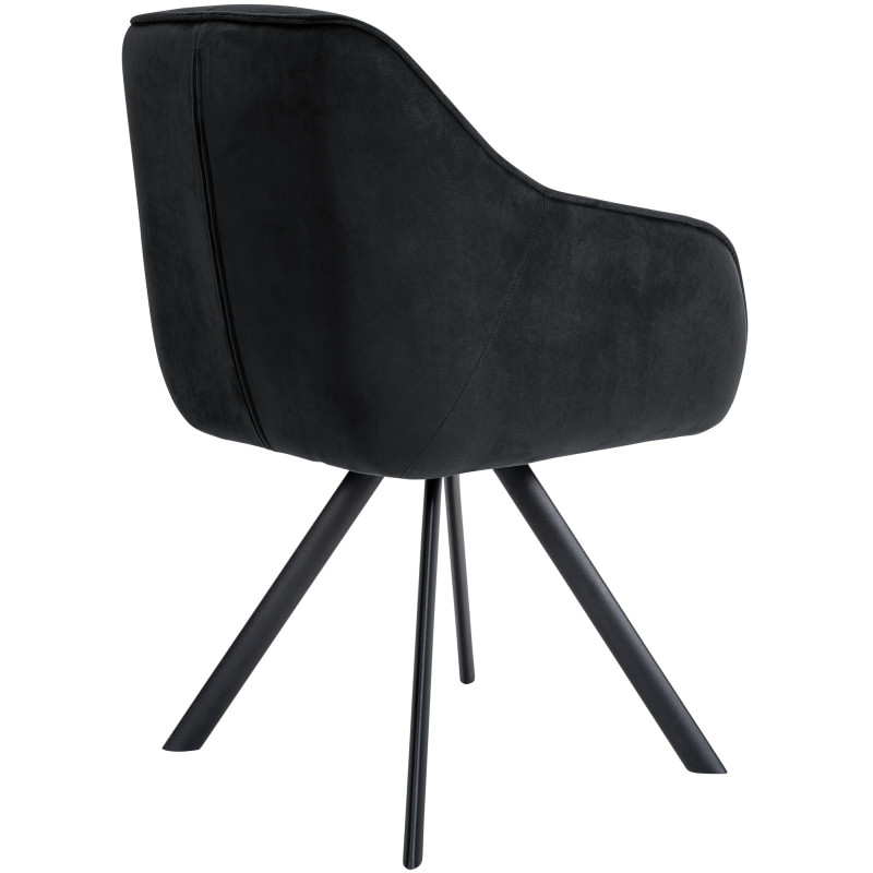 Chaise en velours Russel noir
