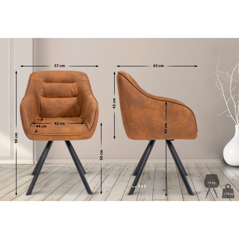 Chaise vintage Russel marron clair