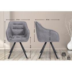 Chaise vintage Russel gris