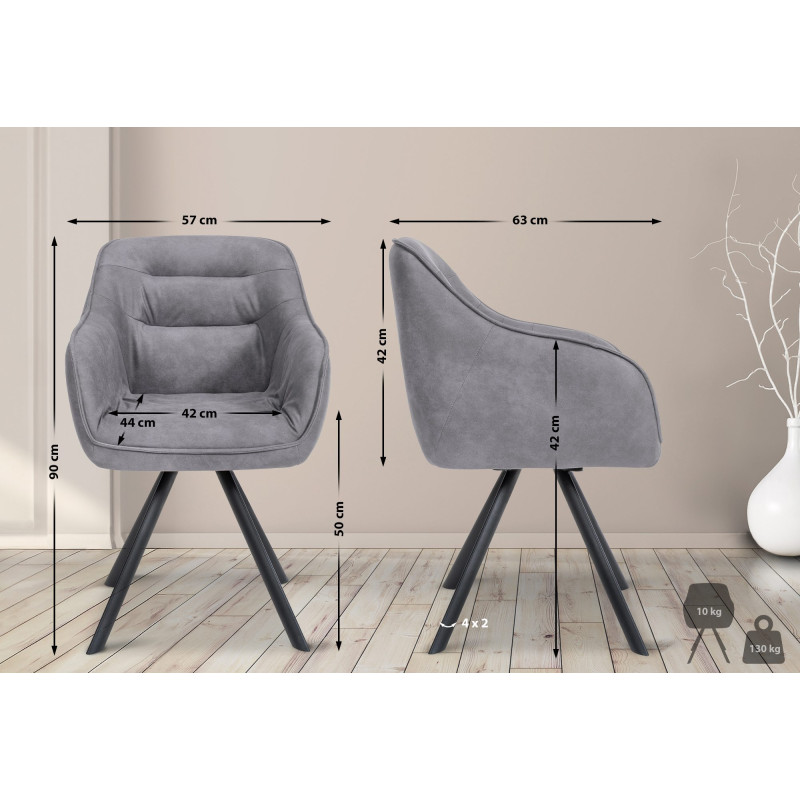 Chaise vintage Russel gris