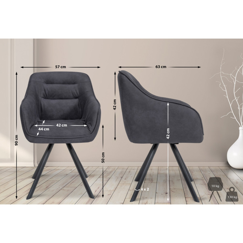 Chaise vintage Russel noir