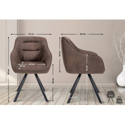 Chaise vintage Russel brun