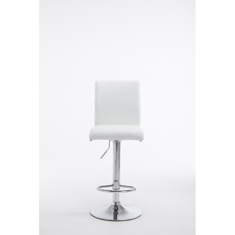 Lot de 2 tabourets de bar Cologne simili cuir chromé blanc