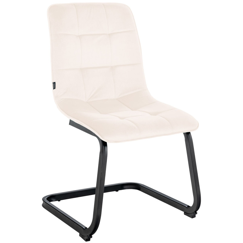 Chaise de salle à manger en velours Vermont crème