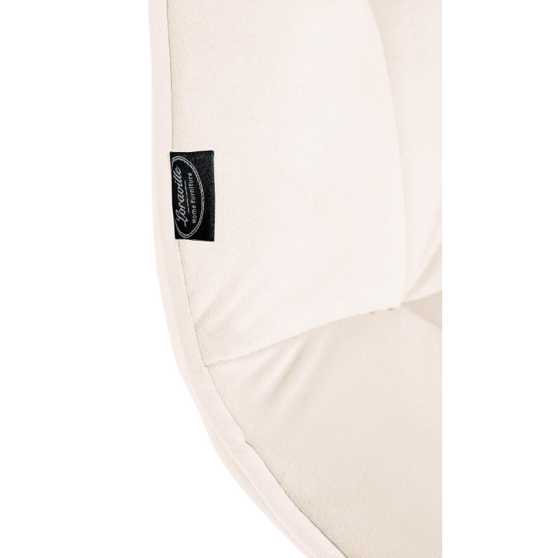 Chaise de salle à manger en velours Vermont crème