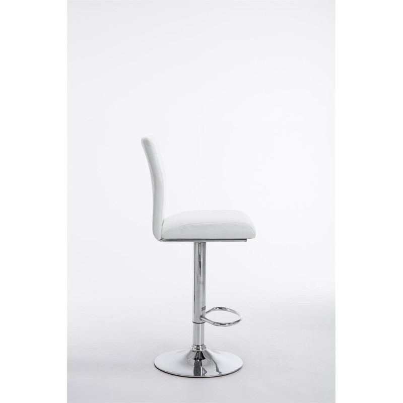 Lot de 2 tabourets de bar Cologne simili cuir chromé blanc