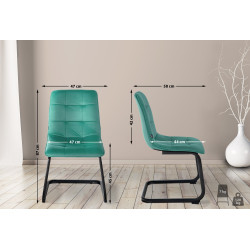 Chaise de salle à manger en velours Vermont vert