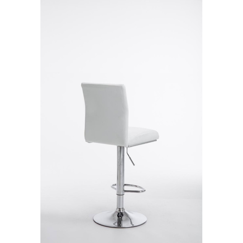 Lot de 2 tabourets de bar Cologne simili cuir chromé blanc