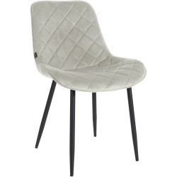 Chaise Springs velours crème