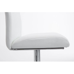 Lot de 2 tabourets de bar Cologne simili cuir chromé blanc