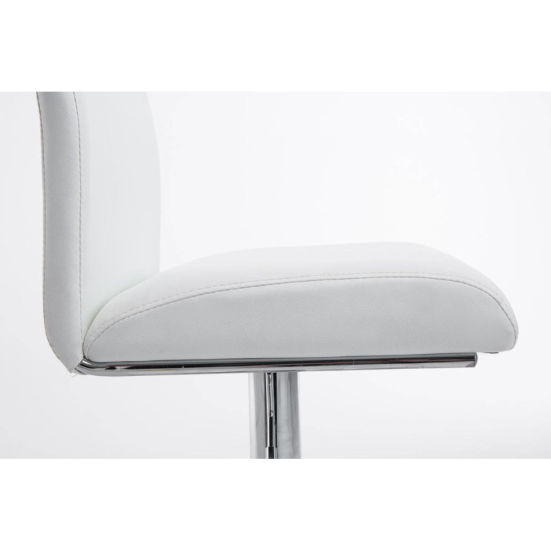 Lot de 2 tabourets de bar Cologne simili cuir chromé blanc