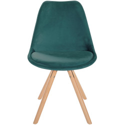 Chaise Sofia ronde en velours vert