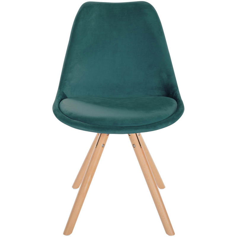 Chaise Sofia ronde en velours vert