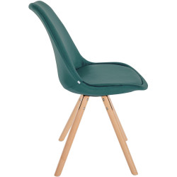 Chaise Sofia ronde en velours vert