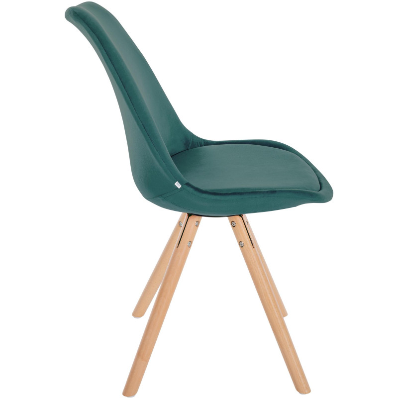 Chaise Sofia ronde en velours vert