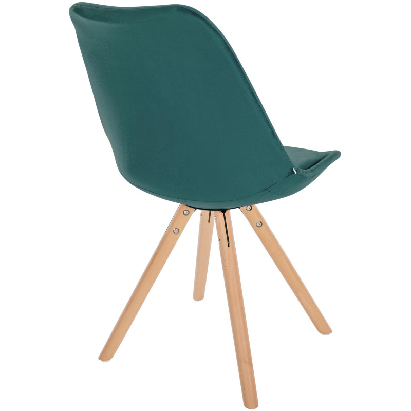 Chaise Sofia ronde en velours vert