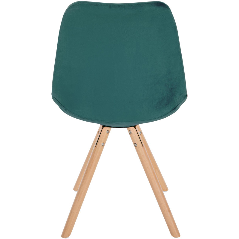 Chaise Sofia ronde en velours vert